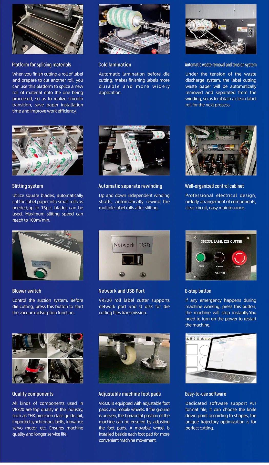 320mm Roll Label Sticker Digital Laminating Die Cutter and Rotary Label Slitting Machine