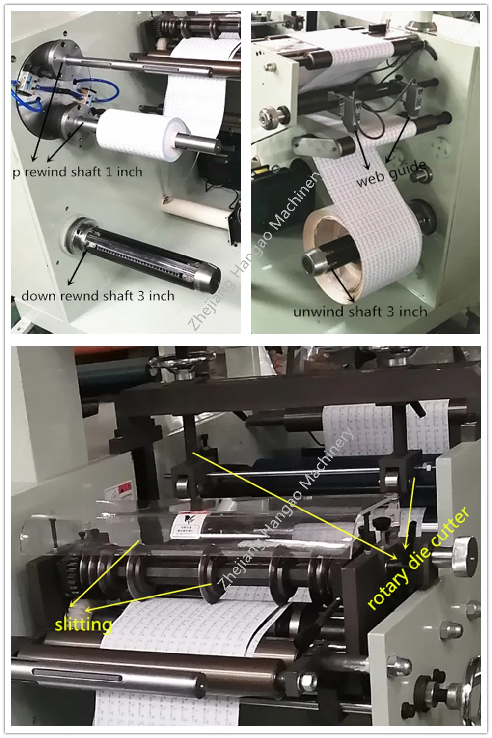 Fq-320y Self Adhesive Sticker Label Roll to Roll Slitting Machine with Die Cutting