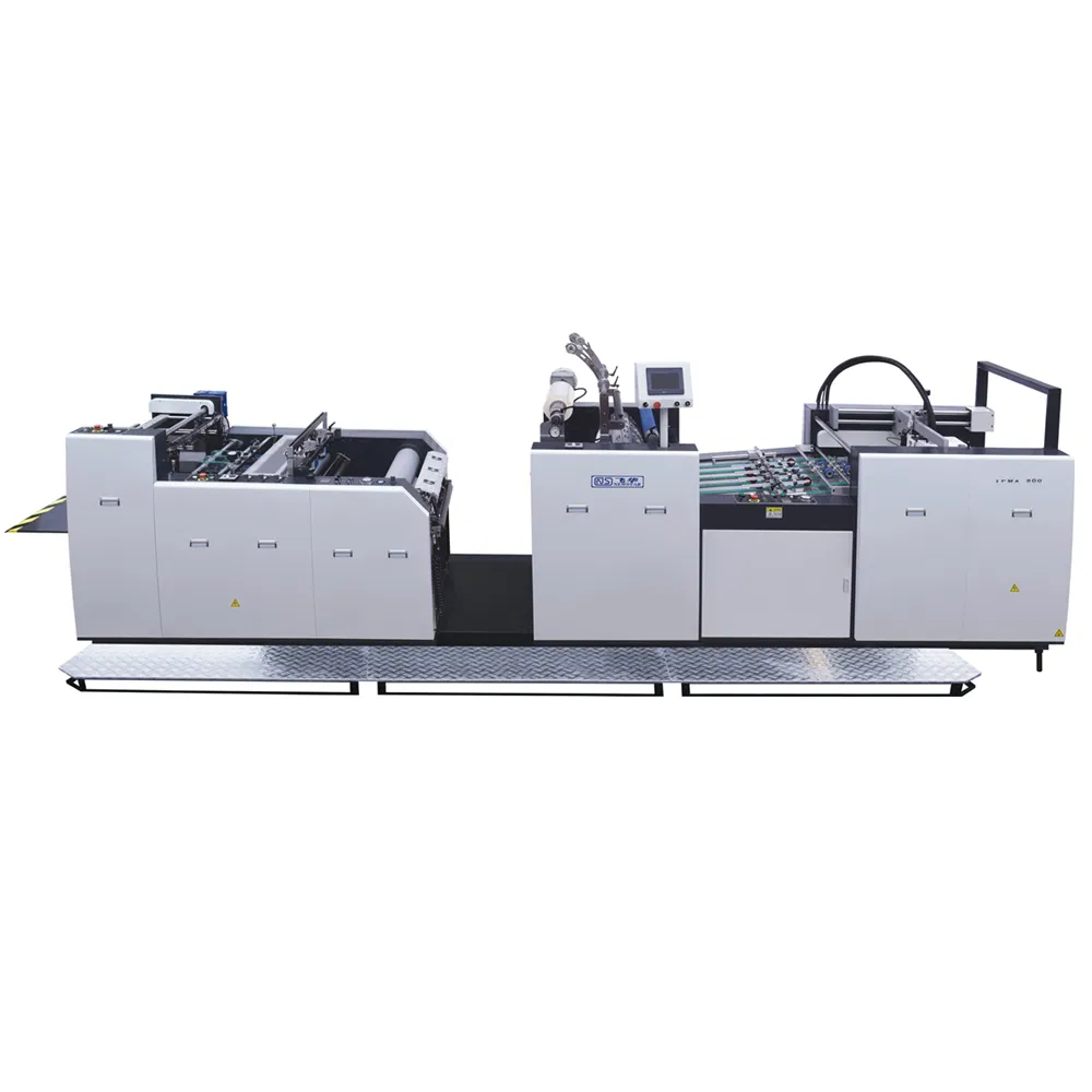 Fully Automatic Laminator Hydraulic Heat Press Laminating Pressing Cutting Folding Sheet Paper Cup Sleeve Reflection Deep Embossing Machine